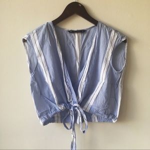 Zara Striped Tie Crop Top